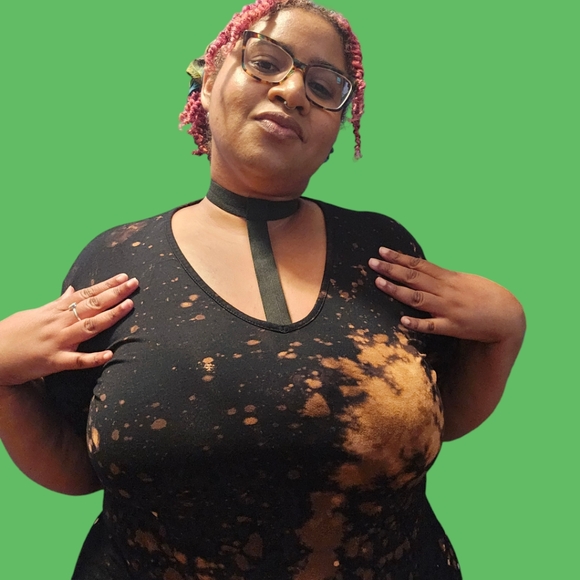 🖤 Missguided Bleach Design Top With Choker 🖤 - Picture 2 of 7